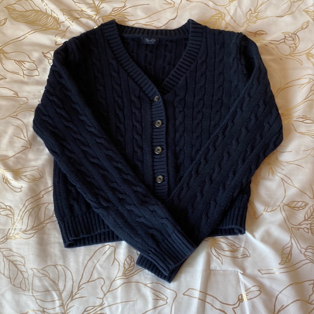 John Galt/Brandy Melville Cable Knit Cropped Cardigan